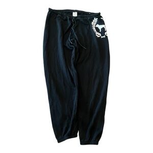 PINK Victoria's Secret Black Women’s Size Large Sweatpants with White PINK Logo